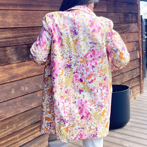 VTG Y2K MARSHALL FIELD’S Floral Trench Coat SZ; Large - Picture 13 of 14